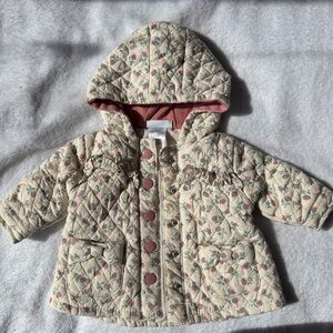 Nicole Miller Baby Hooded Jacket in Dusty Rose and Cream Lining